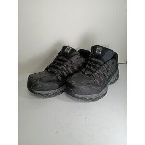 SKETCHERS Mens 10.5 Steel Safety Toe Memory Foam Work Shoes Black 77055  bkcc